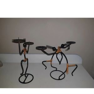 Nordic style candles Nordic style candle holder with metal figures, abstract...